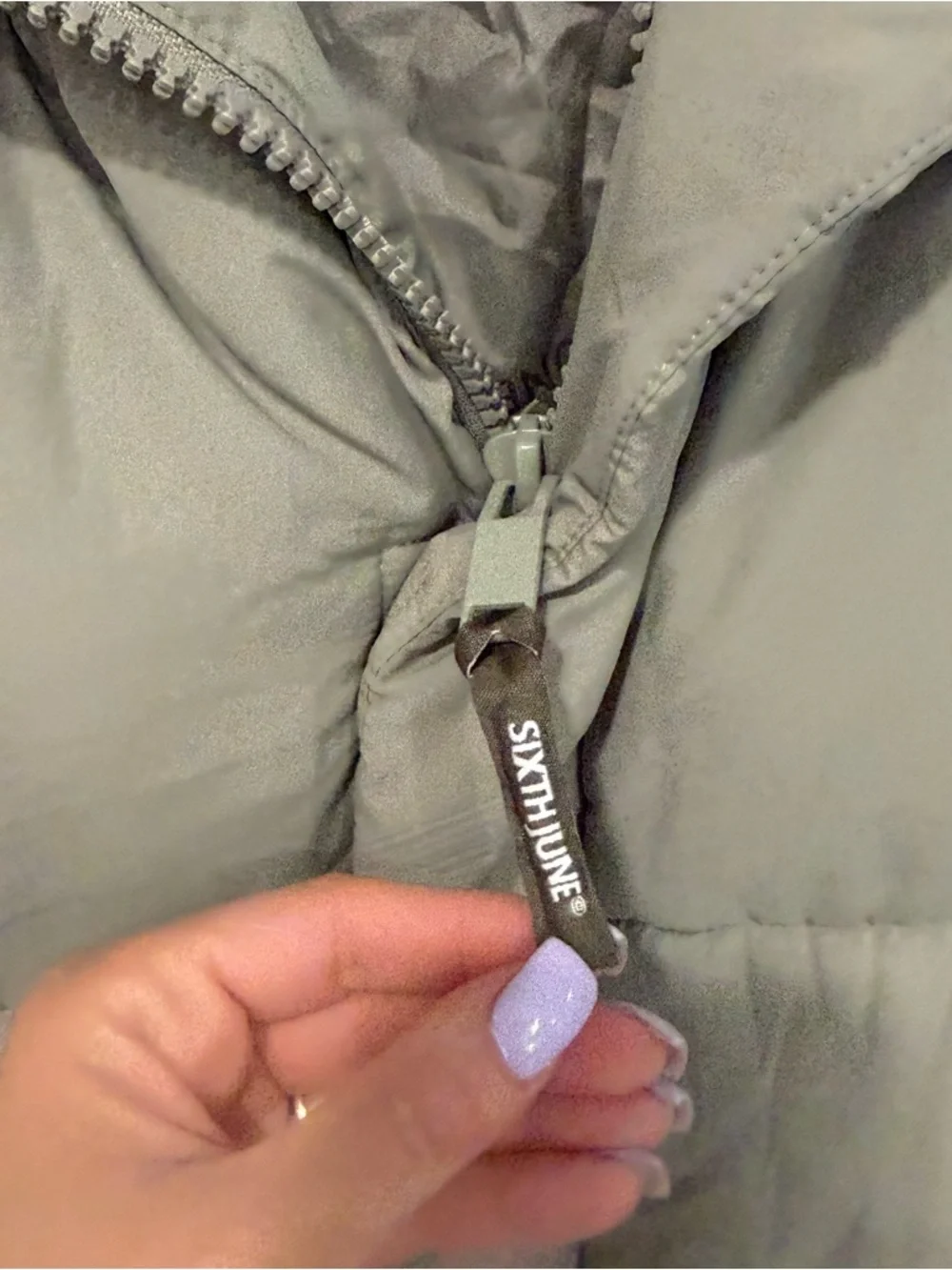 Sixth June Green Long Oversized Down Jacket XL